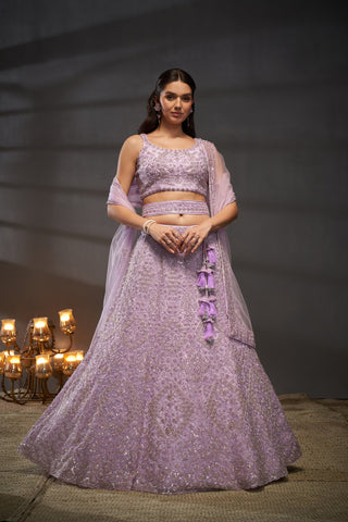 Reception Diamond Net Lehenga