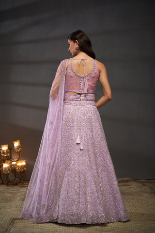 Reception Diamond Net Lehenga