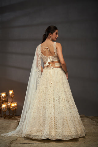 Cutdana, Sequins, Zarkan Net Lehenga