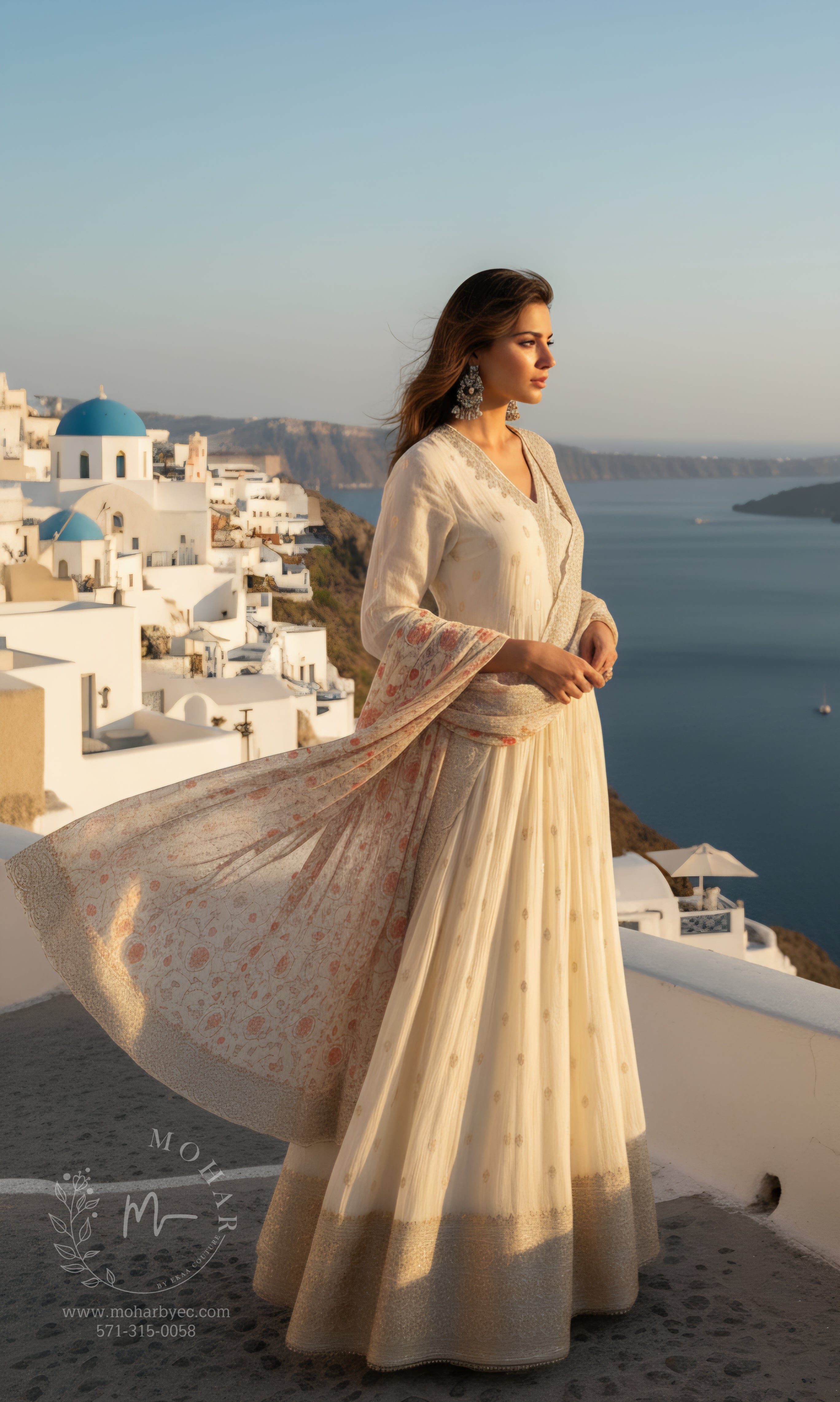 Ivory Embroidered Anarkali Ensemble