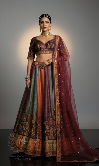 Multicolor Lehenga Choli - Jewel Tones Festive Collection