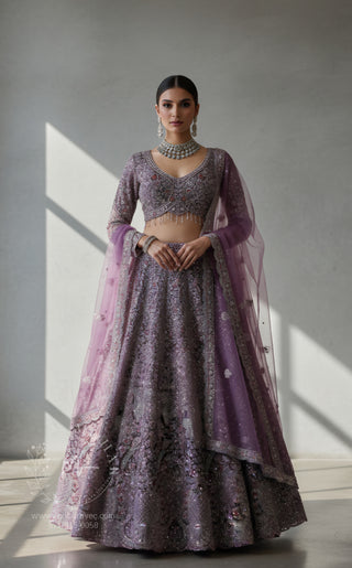 Lavender Embellished Lehenga Choli