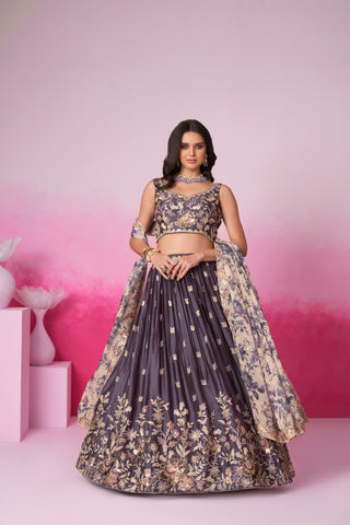 Satin Silk Sequins Lehenga