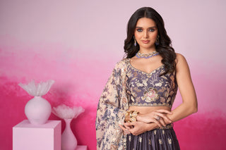 Satin Silk Sequins Lehenga