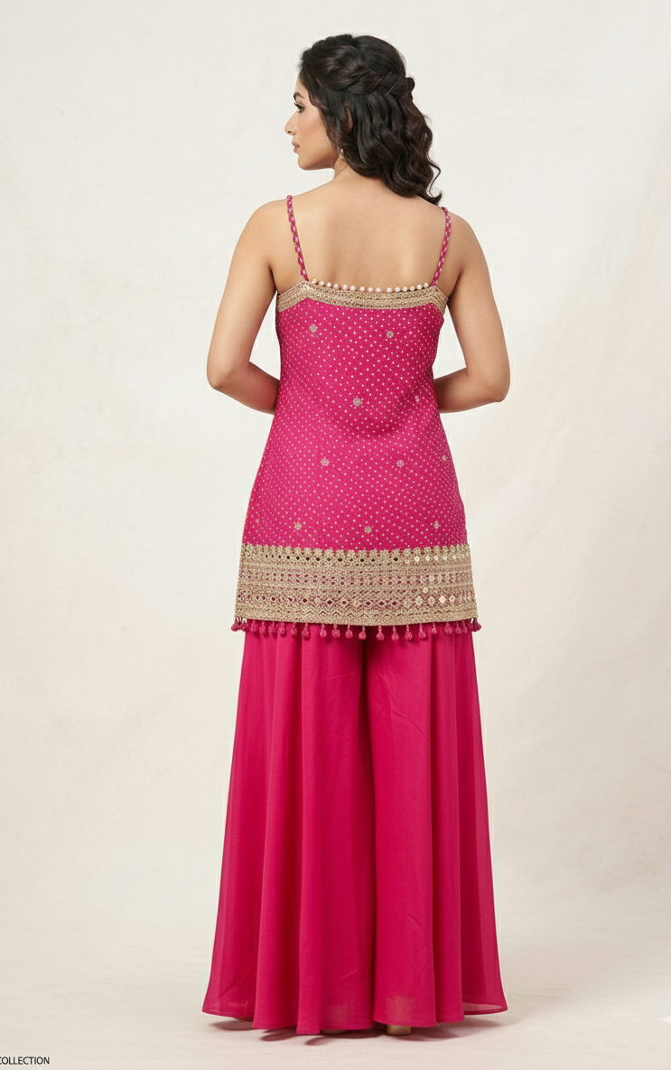 Rani Pink Bandhani Suit