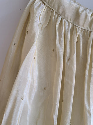 Cream Silk Floral Embroidered Lehenga Choli