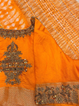 Vibrant Yellow Tie-Dye Silk Saree