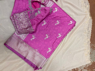 Fuchsia Banarasi Silk Saree