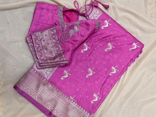 Fuchsia Banarasi Silk Saree