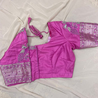 Fuchsia Banarasi Silk Saree