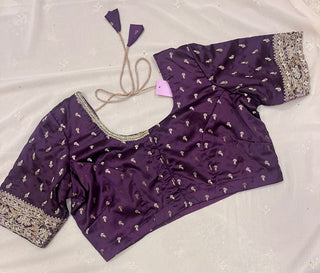 Violet Brocade Heritage Saree