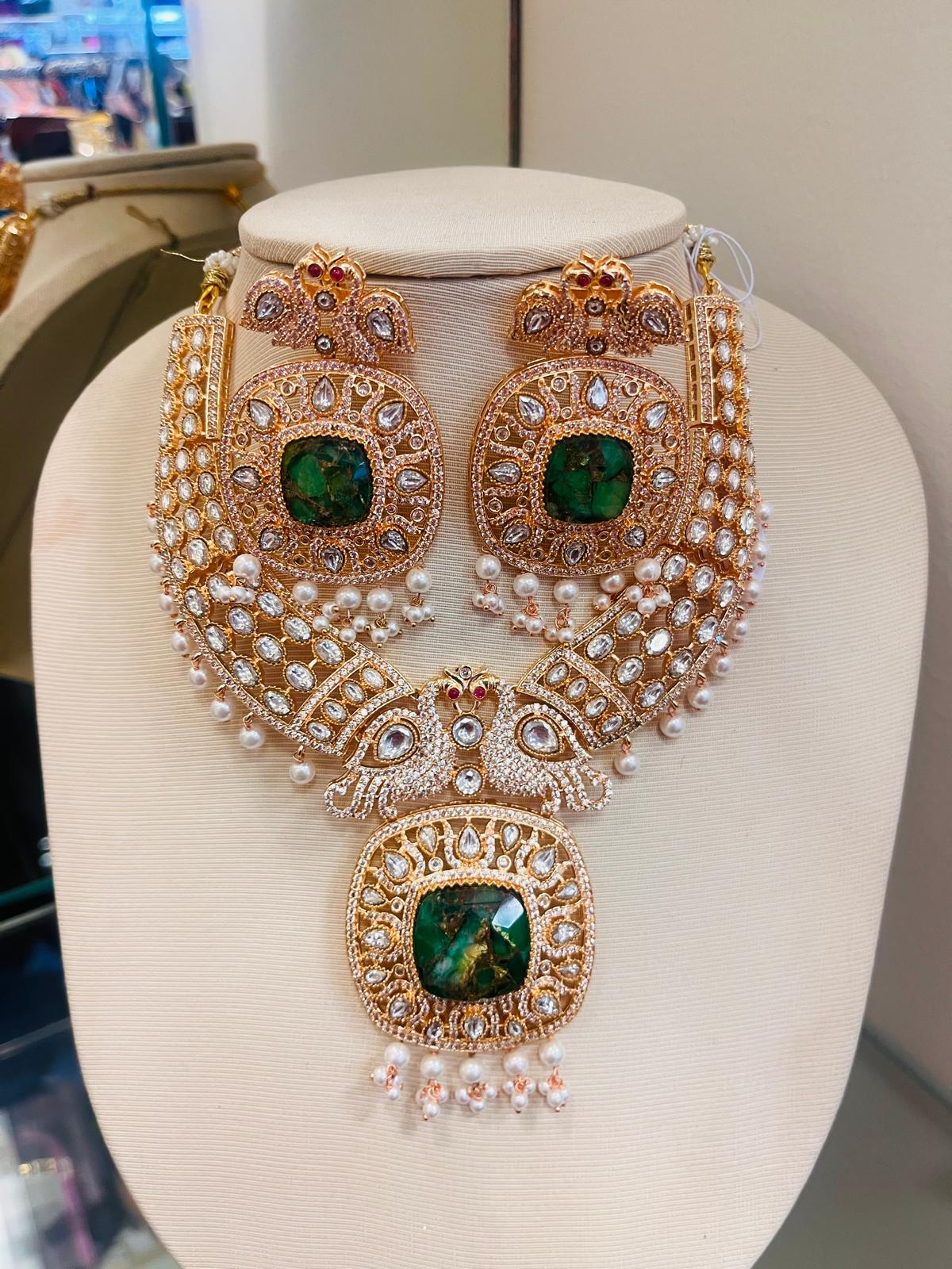 Green Bridal  Necklace Set