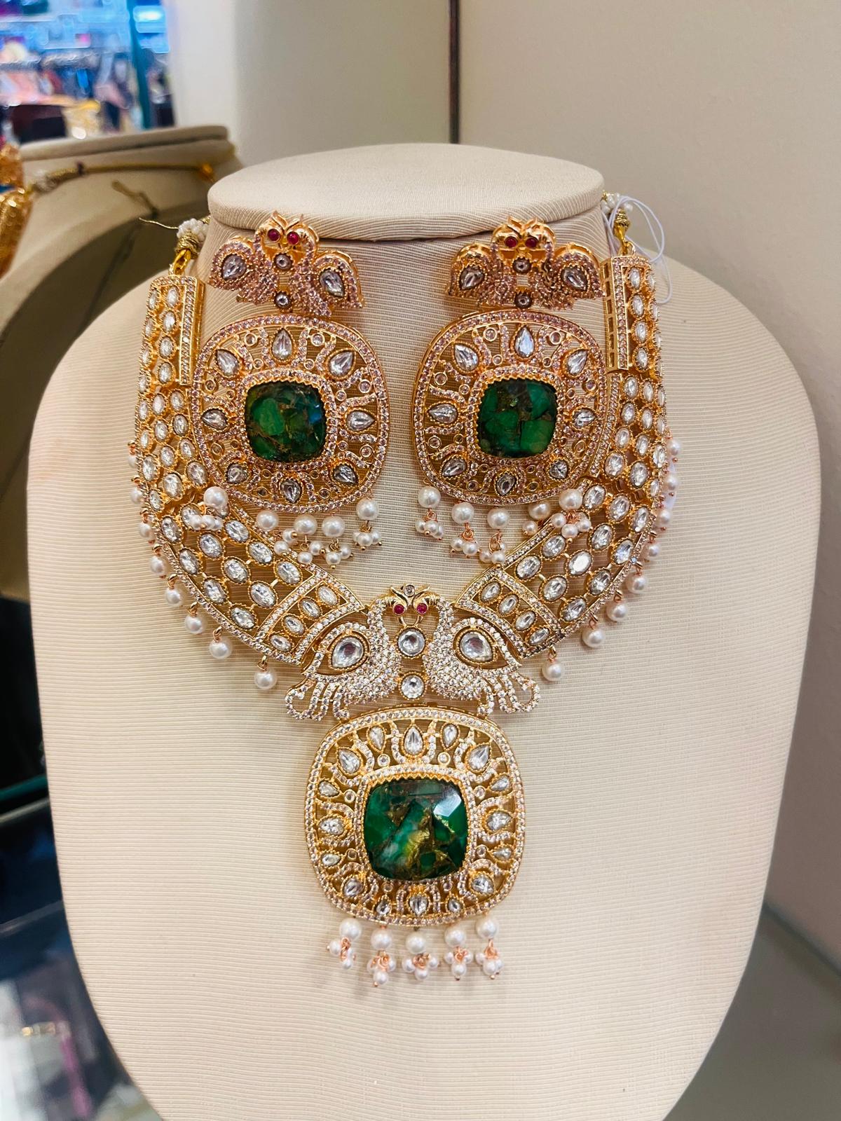 Green Bridal  Necklace Set