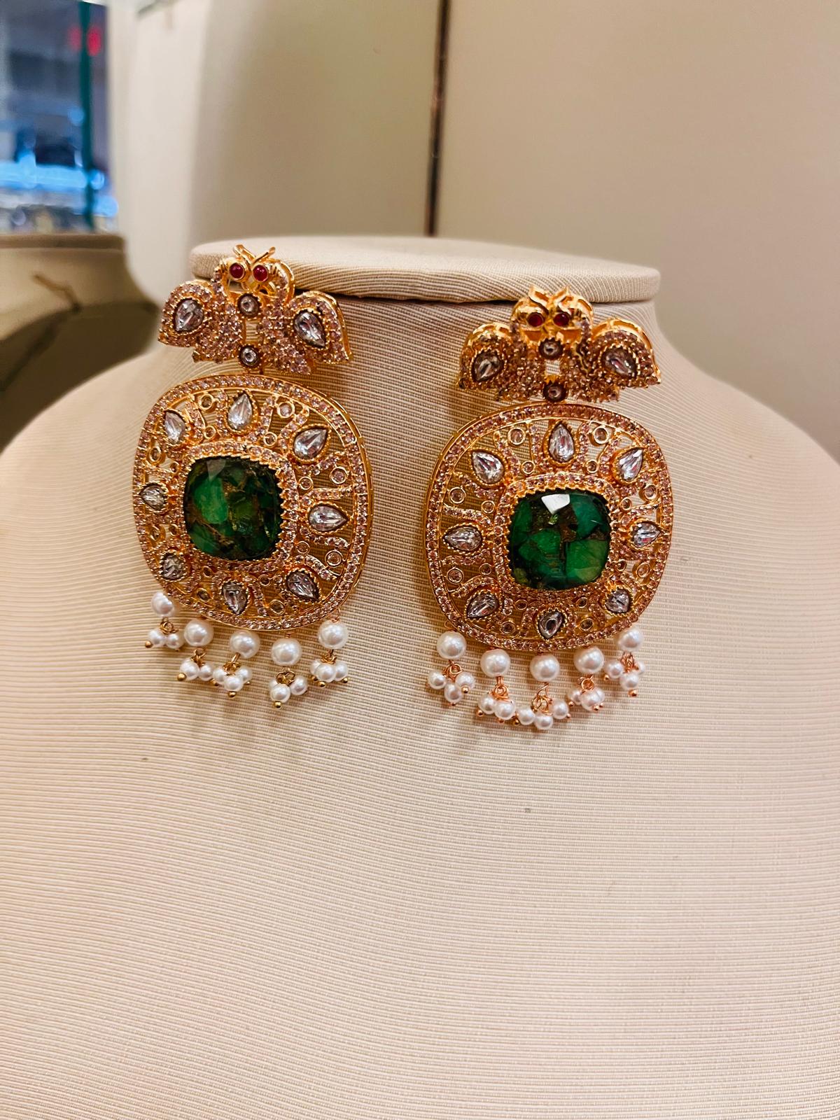 Green Bridal  Necklace Set