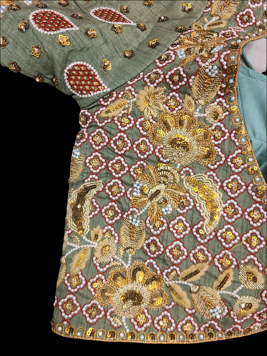 Rose Gold Bronze Embroidered Bridal Lehenga Set