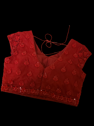 Maroon Sequin Embroidered Bridal Lehenga Set