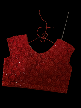 Maroon Sequin Embroidered Bridal Lehenga Set