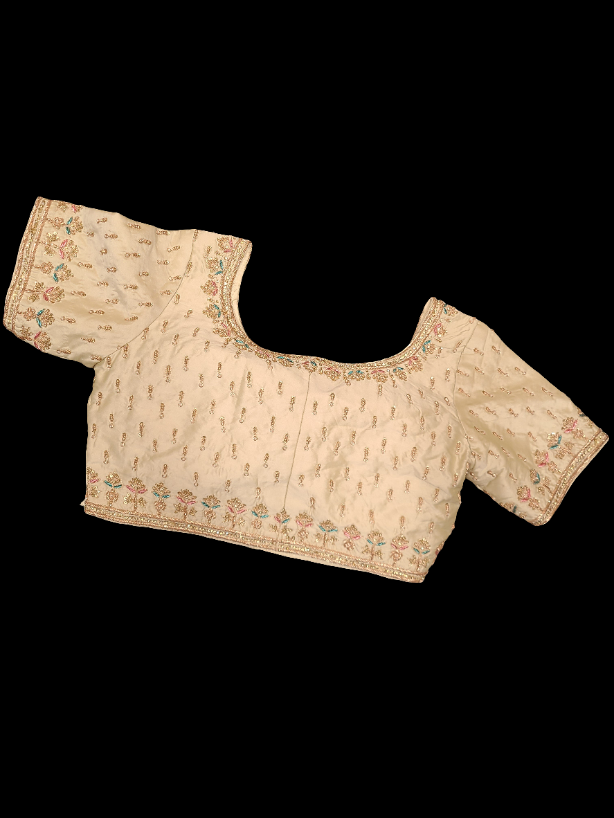 Ivory Gold Embroidered Bridal Lehenga Set