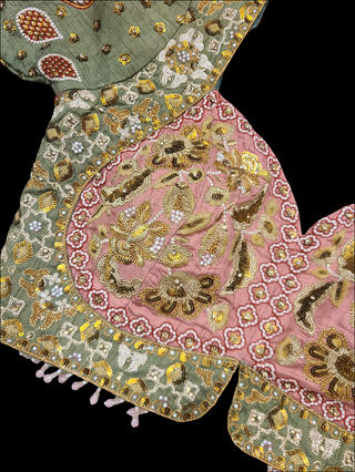 Rose Gold Bronze Embroidered Bridal Lehenga Set