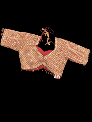 Ivory & Mustard Sequin Embroidered Bridal Lehenga with Red Dupatta