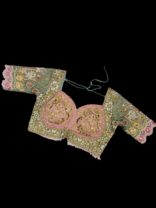 Rose Gold Bronze Embroidered Bridal Lehenga Set