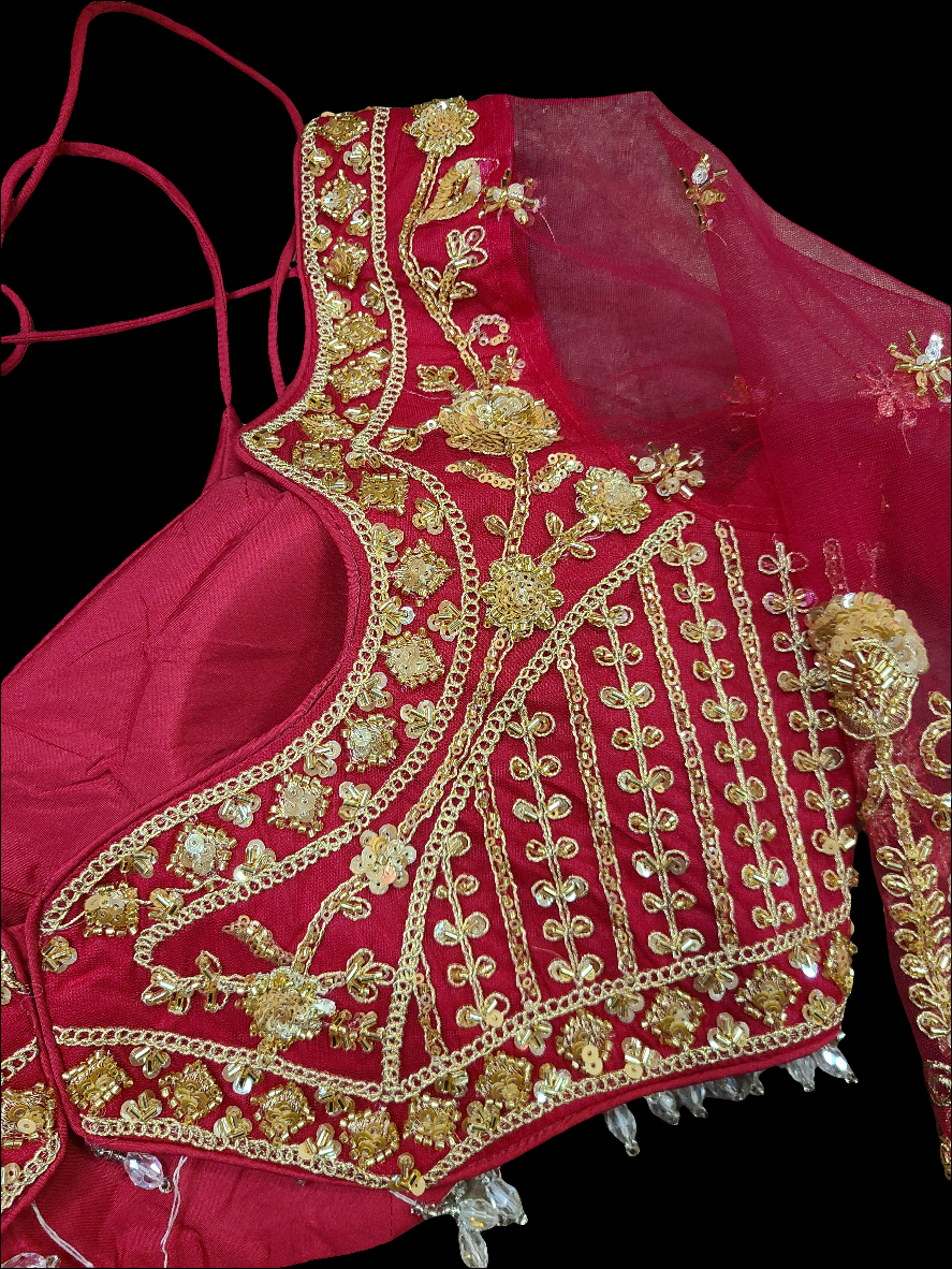 Vibrant Pink Sequin Lehenga Set