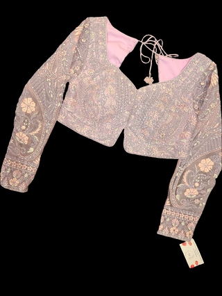 Lavender Silver Embroidered Bridal Lehenga Set