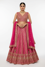 Hot Pink Lehenga - Front Pose