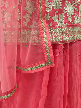 Orange Embroidered Sharara