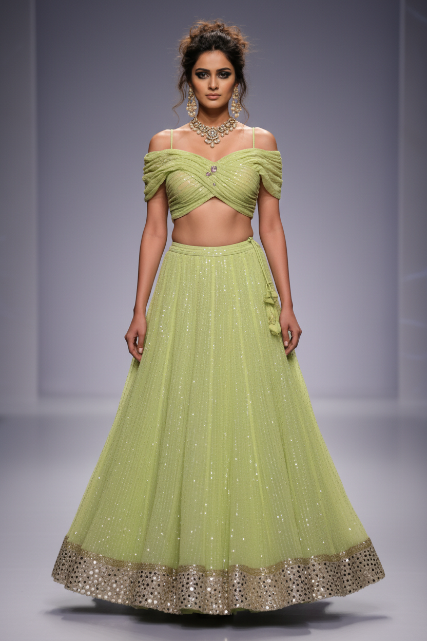 Lime Green Lehenga Set