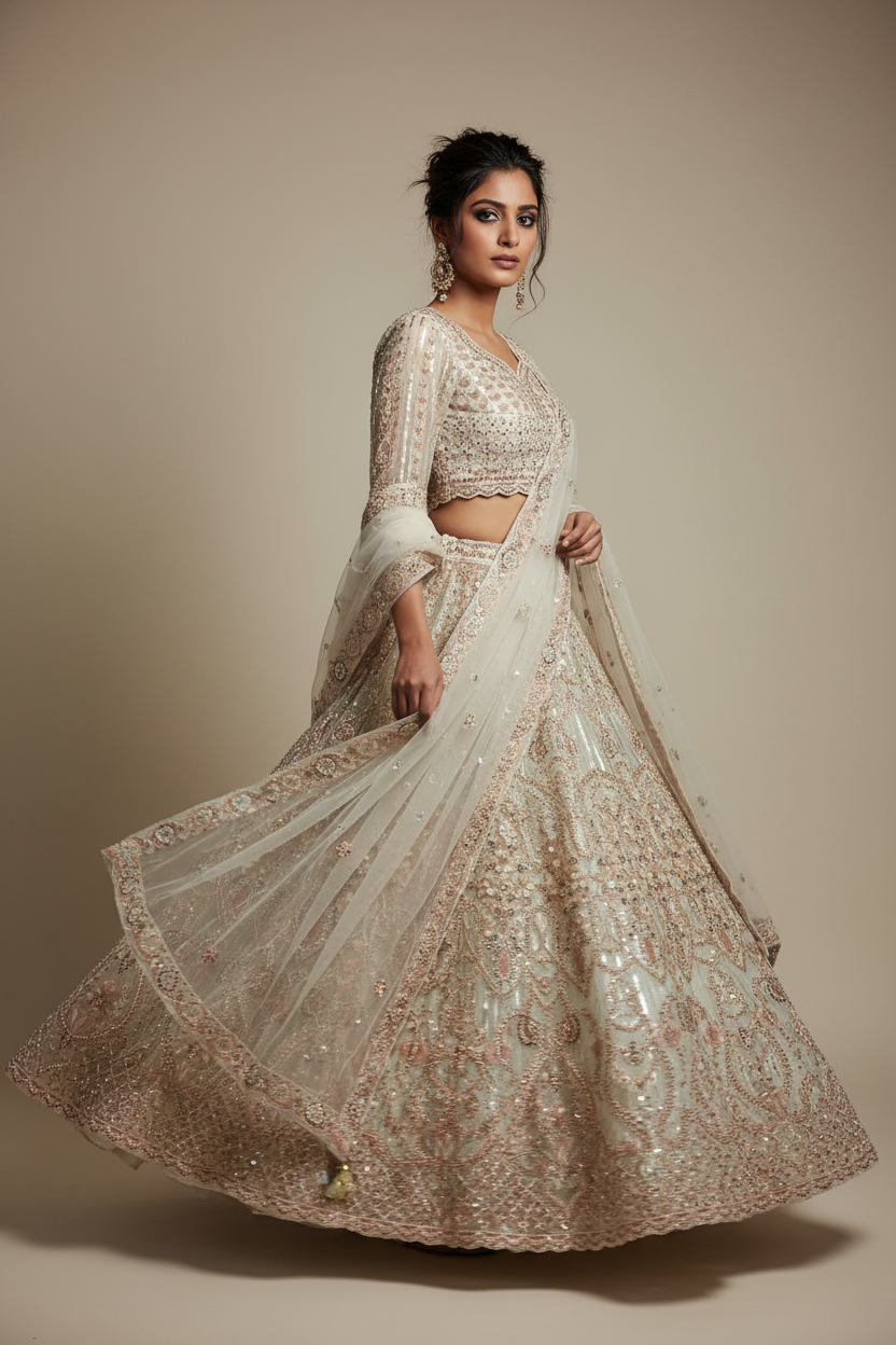 Ivory Bridal Lehenga Set