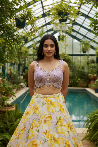 Lavender Floral Lehenga