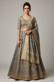 Grey Banarasi Lehenga