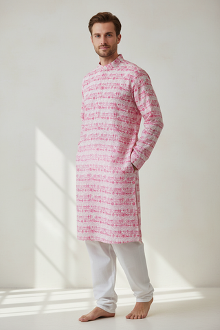 Pink Water Sequin Kurta