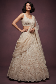 Ivory Jaal Embroidered Lehenga