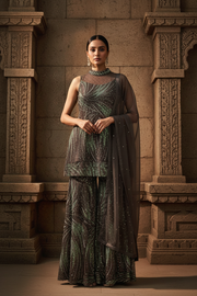 Emerald Sequin Sharara Set