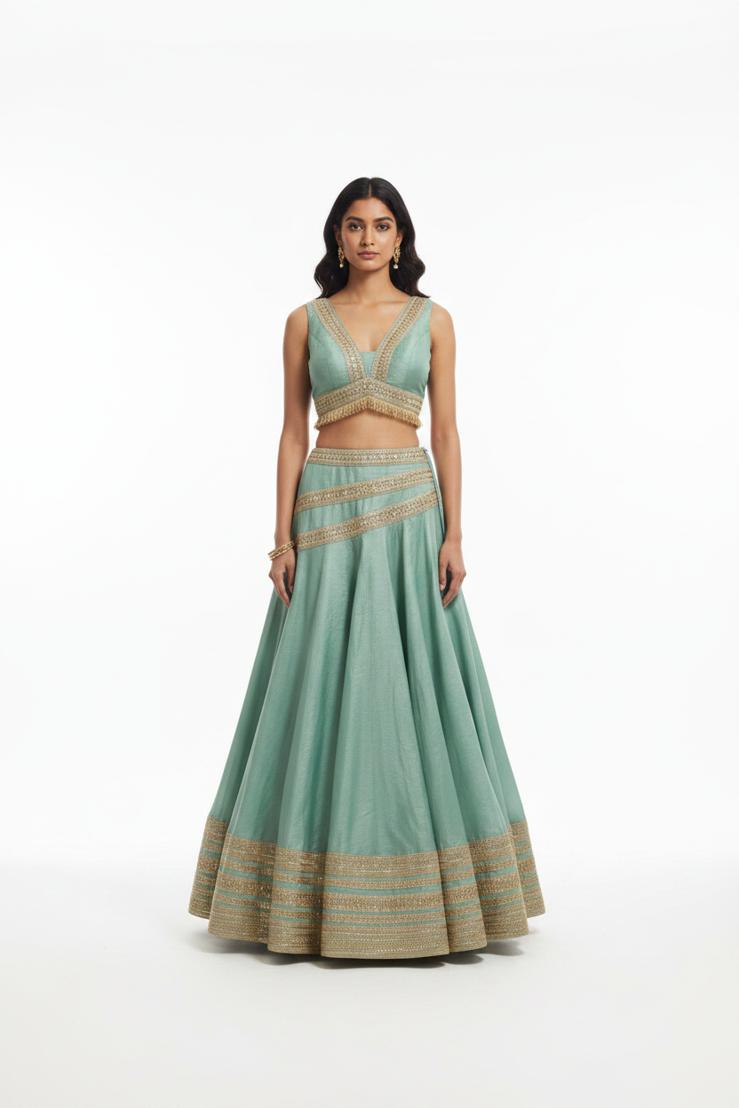 Sage Green Lehenga Set