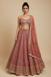 Dusty Rose Sequin Lehenga