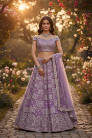 Lavender Sequin Lehenga Set