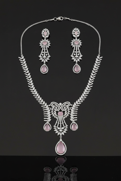Pink Drop Necklace Set