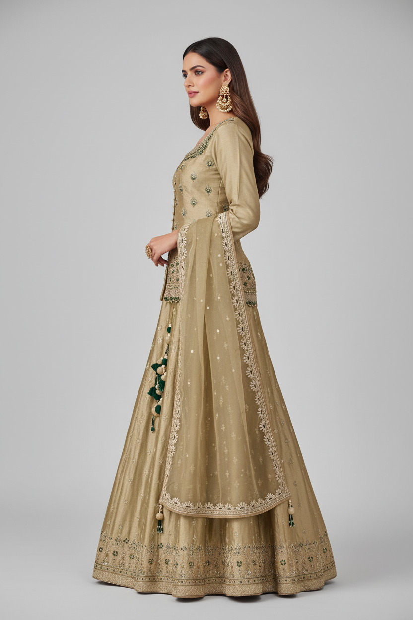 Sage Gold Lehenga Set