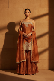 Copper Pearl Sharara Set
