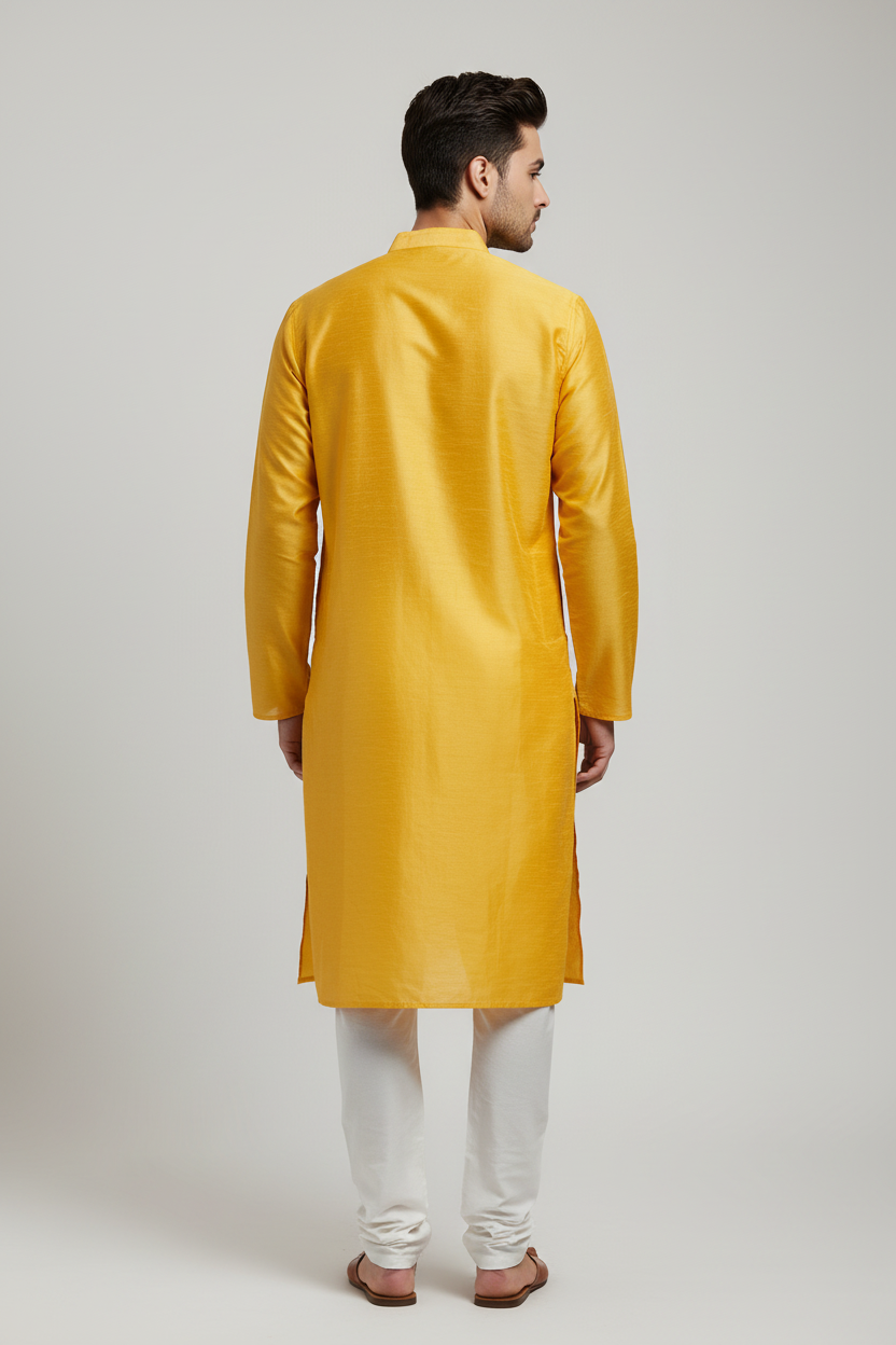 Golden Silk Kurta Set