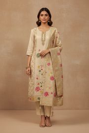 Ivory Floral Embroidered Set