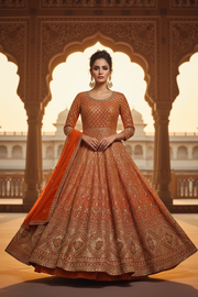 Ember Gold Anarkali Set - Front Pose