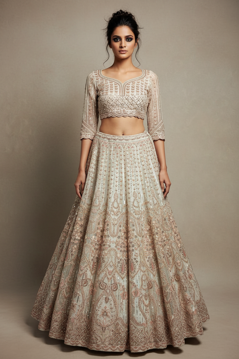 Ivory Bridal Lehenga Set