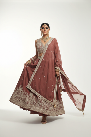 Dusty Rose Bridal Lehenga
