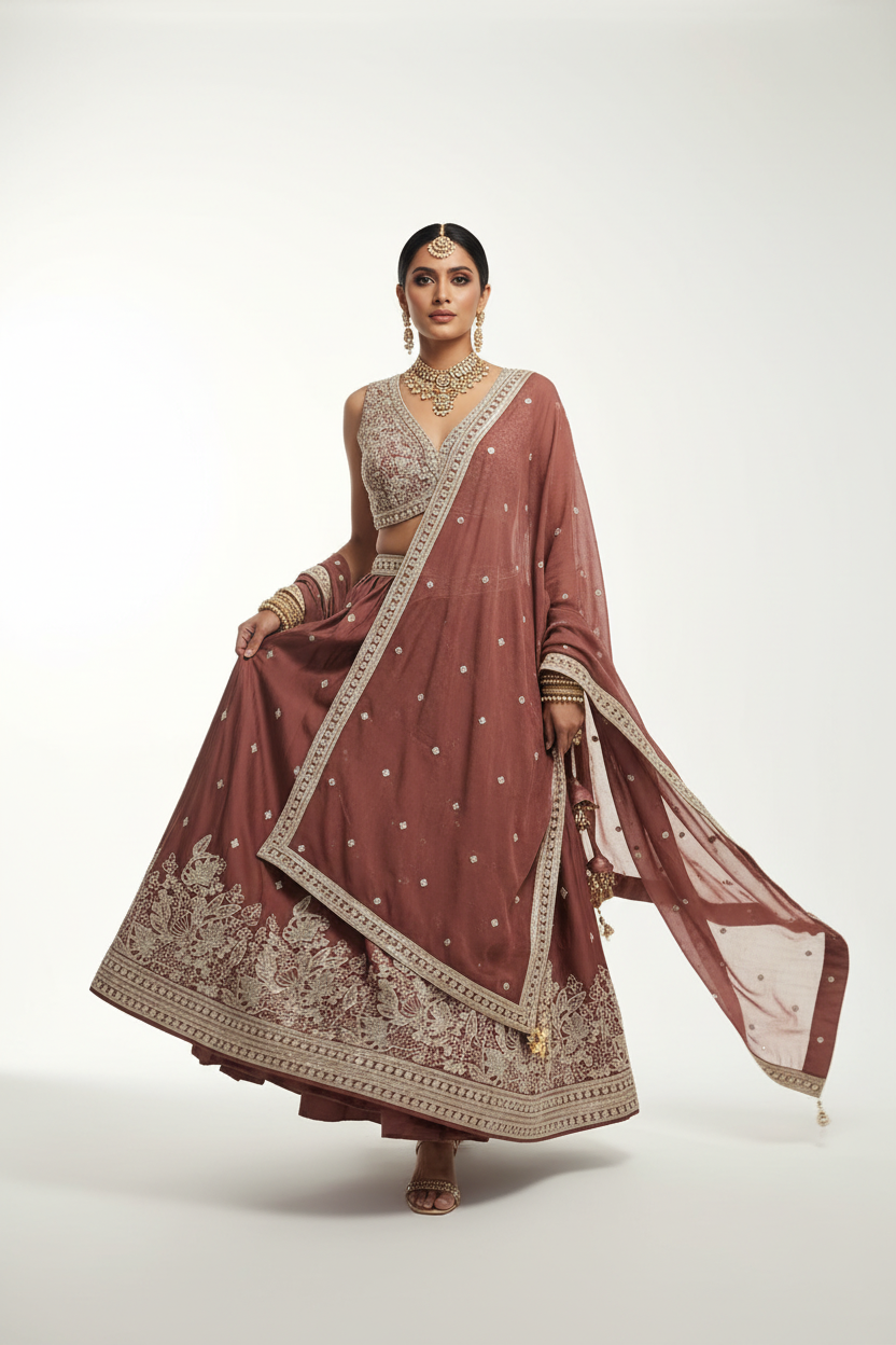 Dusty Rose Lehenga