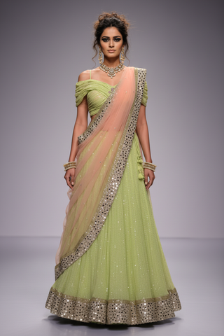 Lime Green Lehenga Set