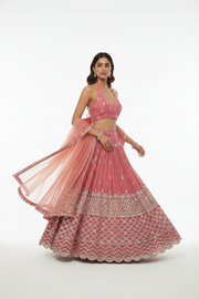Candy Pink Halterneck Lehenga Set